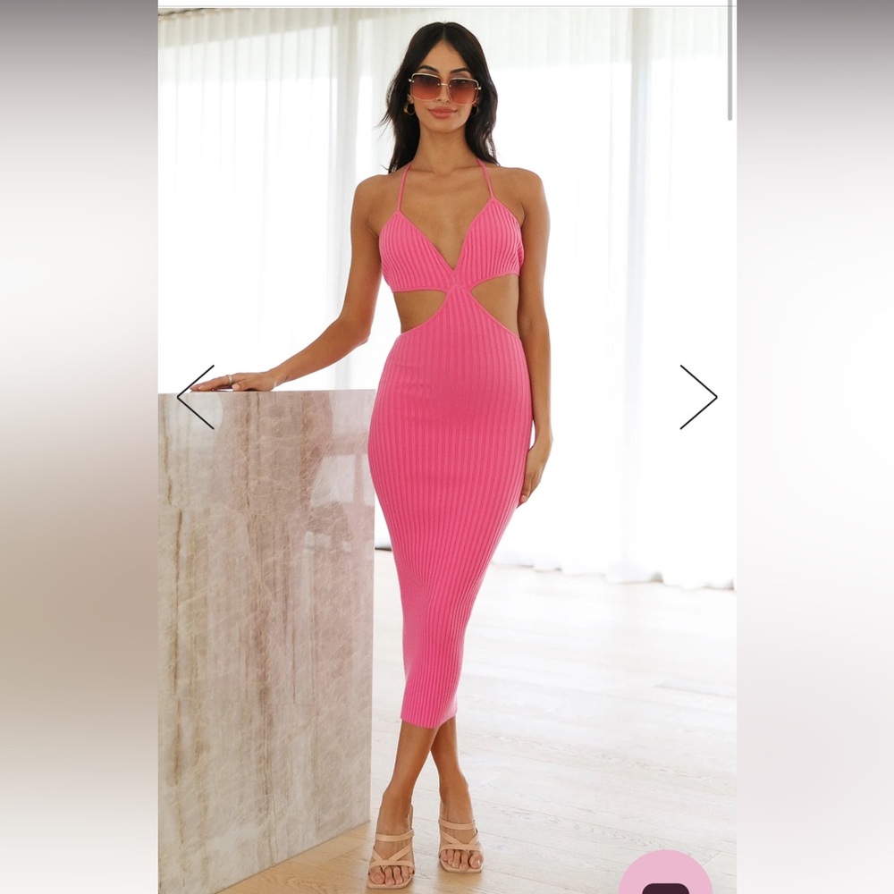 Hello Molly RUN OF LOVE MIDI DRESS‎ HOT PINK
